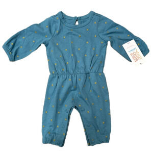 New Carter's Baby Girl Long Sleeve Teal Blue Polka Dots Outfit Newborn‎
